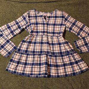 Blue and White Plaid Dress